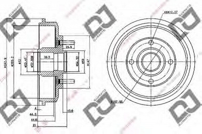 DJ PARTS br1019 -  Тормозной барабан